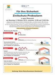Zivilschutzalarm 2012 am Mittwoch, 19. September 2012