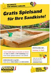 Plakat Sandkistenaktion am Donnerstag, 20. März 2014