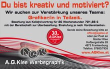 A.G.Klee Werbegraphik sucht Verstärkung! am Freitag,  7. April 2017