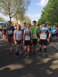 3 Hausruck Racer am Start des Vienna City Marathons 2018 am Montag, 30. April 2018