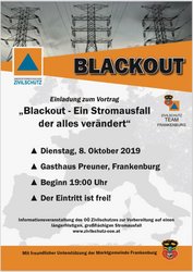 Vortrag Blackout am Donnerstag, 19. September 2019